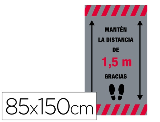 [2160599] NOVUS - DAHLE - Alfombra para suelo de paso manten distancia de 1,5 m gracias fondo gris 85x150 cm (Ref. JJ47737B)
