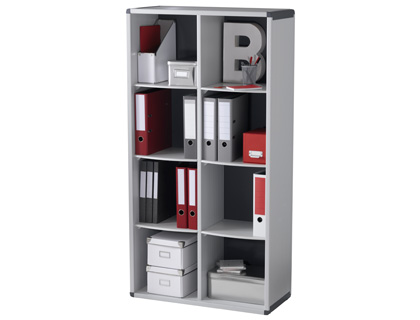 [9038890] PAPERFLOW - Mueble biblioteca 8 compartimentos 155,4X79x33cm Gris (Ref.BM8K2.11)