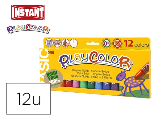[9074073] PLAYCOLOR - Tempera Solida 10 Gr Colores surtidos 12 Ud (Ref.10731)