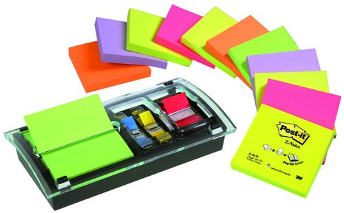 [9046765] POST-IT - Notas adhesivas Z-Notes Pack 12 blocs+Dispensador+notas surt. Millenium 76x76mm (Ref.FT510102336)