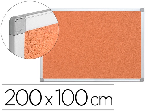 [2033668] Q-CONNECT - PIZARRA CORCHO MARCO DE ALUMINIO 200X100 CM EXTRA CORCHO 5 MM (Ref.KF03564)