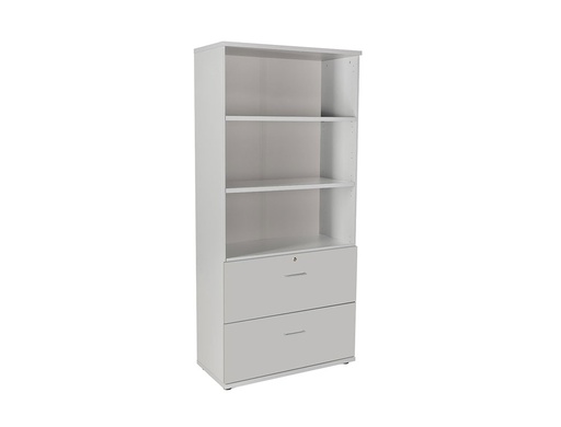 [2150592] ROCADA - Armario Carpetero Serie Store Con cerradura A4 195x90x45cm Gris-Gris (Ref.1102AB02)