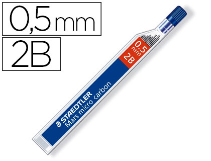 [9150293] STAEDTLER - MINAS MARS MICRO GRAFITO 0,5mm "2B" TUBO 12unid. (Ref.250 05-2B)