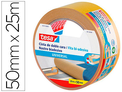 [9062917] TESA - Cinta adhesiva Doble cara 50mmx25m Universal Cinta montaje (Ref.56172-00005-11)