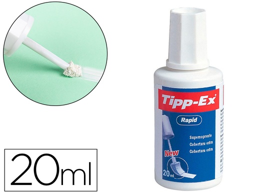 [9002485] TIPP-EX - Corrector liquido Rapid Botella+aplicador 20 ml Secado rapido (Ref.8859922)