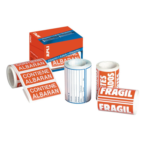 [9071937] APLI - Etiquetas Contiene Albaran Rollo 200 ud 50x100 Autoadhesivas (Ref.295)