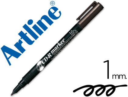 [2026395] ARTLINE - ROTULADOR PARA CD PUNTA DE FIBRA PERMANENTE EK-884 NEGRO -PUNTA REDONDA 1.0 MM (Ref.EK-884-N)