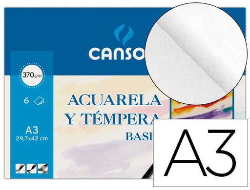 [9038203] CANSON - Papel 6 Hojas A3 370 Gr (Ref.200402393)