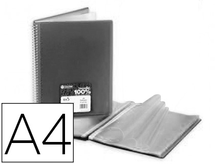 [9156495] CARCHIVO - Carpeta archivex star escaparate con espiral 40 fundas din A4 negro (Ref. 53034006)