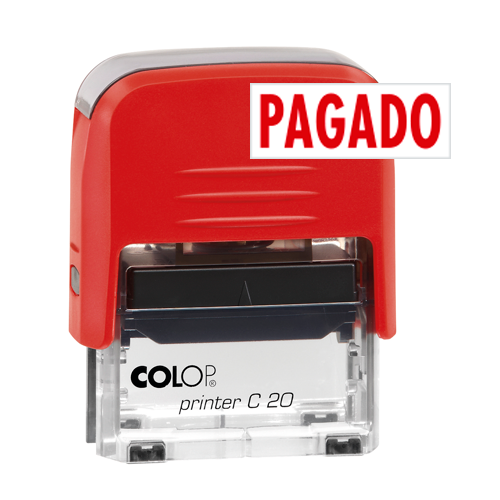 [1776688] COLOP - Sello AUTOMATICO "PAGADO" - Tinta ROJA - Printer 20 (38x14mm) (Ref.151710)