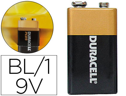 [2021671] DURACELL - PILA ALCALINA PLUS 9 VOLT BLISTER CON 1 PILA (Ref.S0560230)
