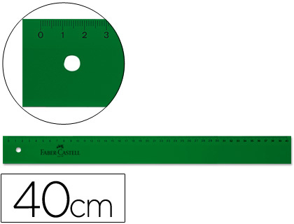[9006989] FABER CASTELL - Regla 40 cm Graduada verde (Ref.814)