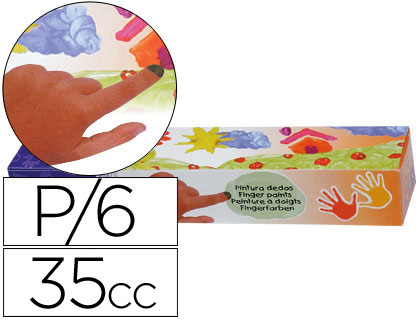 [9018100] JOVI - Pintura dedos Caja 5 Ud 35ml Colores Surtidos (Ref.540)