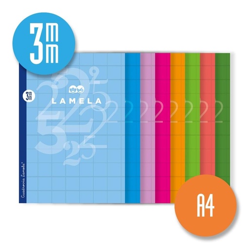 [1935902] LAMELA - LIBRETA CUADROVÍA A4 50HOJAS 3MM. (Ref.06A4003)