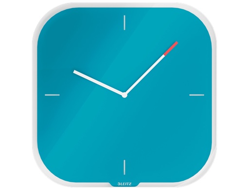 [9160251] LEITZ - Reloj cosy de pared silencioso cristal 30x30 cm azul (Ref. 90170061)