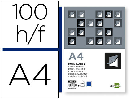 [2063651] LIDERPAPEL - PAPEL CARBON FILM AZUL TAMAÑO DIN A4 CAJA DE 100 HOJAS (Ref.NR01)