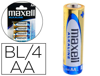[9151127] MAXELL - Pila alcalina 1.5 v tipo aa lr06 blister de 4 unidades (Ref. LR06-B4 MXL)