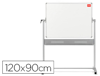 [2078436] NOBO - PIZARRA BLANCA MOVIL PRESTIGE MAGNETICA DE ACERO VITRIFICADO MARCO ALUMINIO NEGRO 1200X900 MM (Ref.1903941 / 1901033)