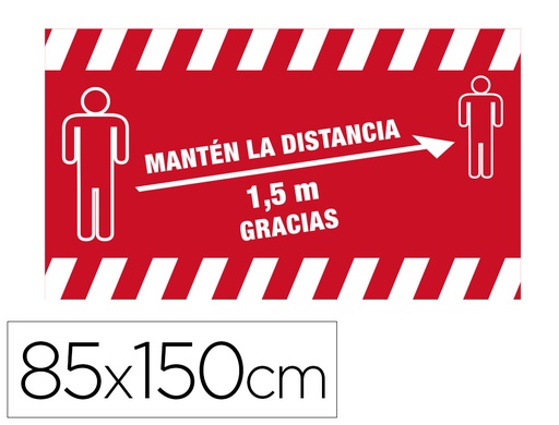 [2160598] NOVUS - DAHLE - Alfombra para suelo de paso manten distancia de 1,5 m gracias fondo rojo 85x150 cm (Ref. JJ47740A)