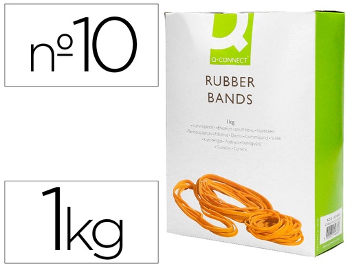 [2054334] Q-CONNECT - BANDAS ELASTICAS 1000 GR 100 X 9 MM NUMERO 10 (Ref.KF15182)