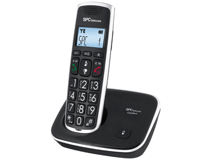 [2052757] SPC TELECOM - TELEFONO INALAMBRICO TECLAS DIGITOS Y PANTALLA EXTRA GRANDES COMPATIBLE AUDIFONOS (Ref.7608N)