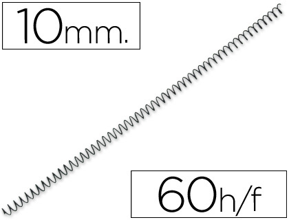 [2039127] YOSAN - ESPIRAL METALICO NEGRO PASO 64 5:1 10 MM CALIBRE 1,00 MM (Ref.3034E4N10)