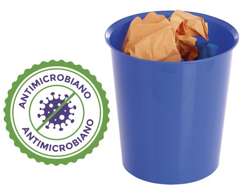 [9159818] ARCHIVO 2000 - Papelera plastico antimicrobiana sanitized plastico azul 16 litros 290x310 mm (Ref. 2001AM AZ)