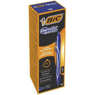 [9150151] BIC - BOLIGRAFO GELOCITY QUICK DRY RETRACTIL TINTA GEL AZUL PUNTA DE 0,7 MM (Ref.950442)