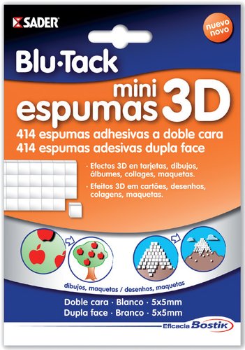 [2058617] BOSTIK - SUJETACOSA MASILLA BLU TACK MINI ESPUMAS ADHESIVAS EFECTO 3D 414 5X5 MM (Ref.1764/1691)