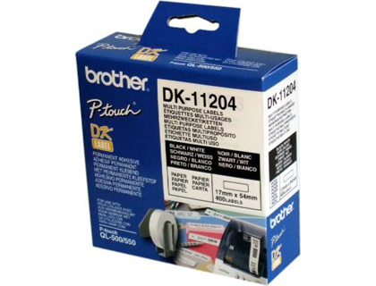 [9033870] BROTHER - Cintas DK Label Rotulacion 17X54 Negro/blanco 400 ud (Ref.DK11204)