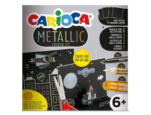 [2162754] CARIOCA - Set de dibujo metallic pop up card creator 3d 17 piezas (Ref. 43165)