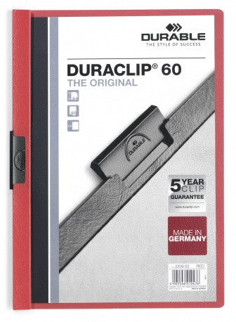 [9035051] DURABLE - Dossiers clip Duraclip Capacidad 60 hojas A4 Rojo PVC (Ref.2209-03)