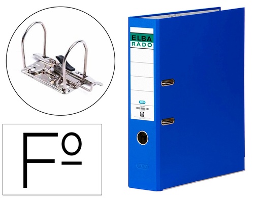 [9023105] ELBA - Archivador de Palanca Rado-Chic Folio Lomo 80mm Azul (Ref.100022669)