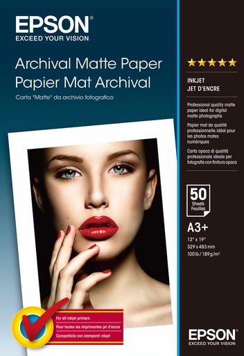 [1416834] EPSON - Paq. 50 HJ PAPEL A3+ MATE (Ref.C13S041340)