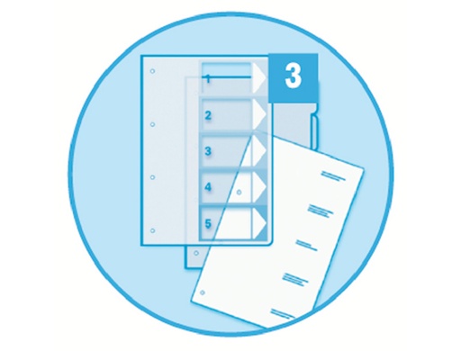 [1100457] ESSELTE - Separadores 12 posiciones A4+ Multitaladro (Ref.100214)