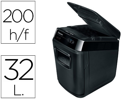 [9075570] FELLOWES - Destructora 200C 32L Corte en Particulas Capacidad 200h. (Ref.4653601)
