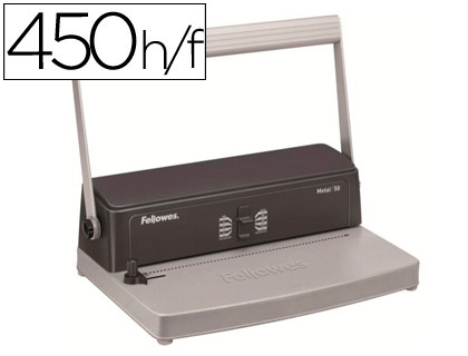 [9034698] FELLOWES - Encuadernadora Metal 50 Manual A4-385x250x130mm Perforación 12 hojas (Ref.3005001)