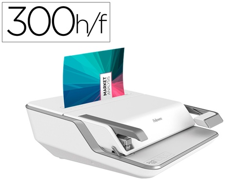 [9159828] FELLOWES - Encuadernadora para canutillo lyra 3 en 1 perfora hasta 20h A4 encuaderna 300h grapa 30h taladra 2 y 4 (Ref. 5603101)