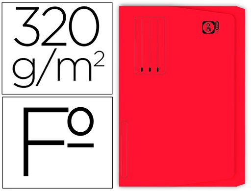 [9034582] GIO - Subcarpeta Pocket Folio Cartulina Con bolsa fuelle Rojo 250 G (Ref.400018769)