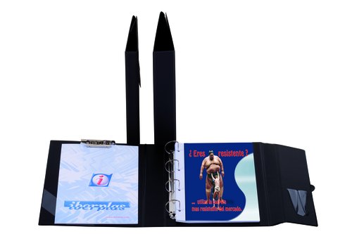 [1134078] IBERPLAS - Carpeta anillas Combi 4-25MM Negro opaco (Ref.8515M00)