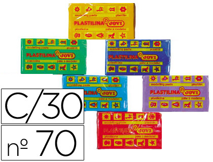 [9006201] JOVI - Plastilina 30 ud Div colores (Ref.70S)