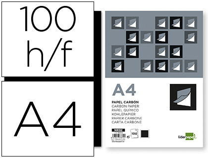 [2063652] LIDERPAPEL - PAPEL CARBON FILM NEGRO TAMAÑO DIN A4 CAJA DE 100 HOJAS (Ref.NR02)