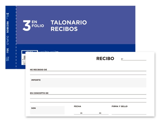 [2018441] LIDERPAPEL - TALONARIO RECIBOS 3/Fº ORIGINAL Y COPIA SIN MATRIZ (Ref.T236)