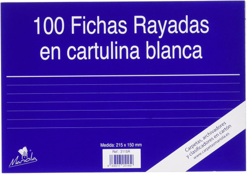 [1944790] MARIOLA - P.100 Fichas RAYADAS 215x160 (Ref.3115R)