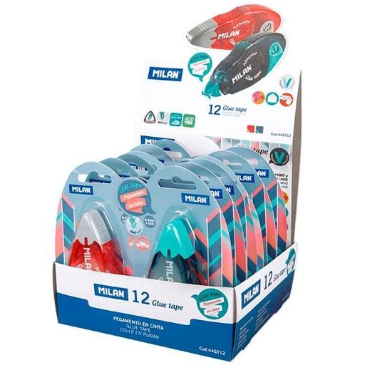 [9942424] MILAN - ROLLER ADHESIVO 8,4mm x 12m EXPOSITOR de 12 (Ref.44GT12)