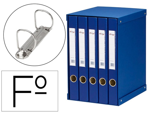 [9063094] PARDO - Módulo Archivador 5ud Folio Lomo 25mm Azul (Ref.924503)