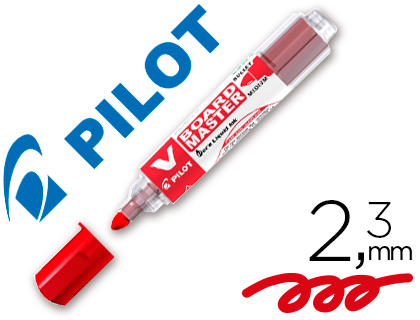 [9047184] PILOT - Rotulador recargab.pizarra blanca Vboard Master Begreen 1.8mm P.Fibra Rojo (Ref.WBMA-VBM-M-R-BG / NVBMR)