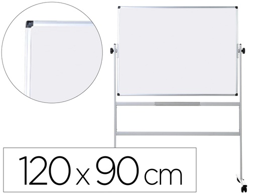 [2026357] Q-CONNECT - PIZARRA BLANCA DOBLE CARA MELAMINA MARCO DE ALUMINIO 120X90 CM GIRATORIA (Ref.KF03581)