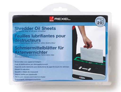 [9073787] REXEL - Láminas lubricantes Caja 12 ud para destructoras (Ref.2101948)