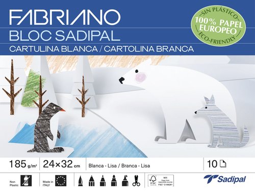 [9936121] SADIPAL - BLOCK MANUALIDADES 10 hojas CARTULINA BLANCA (Ref.6153)